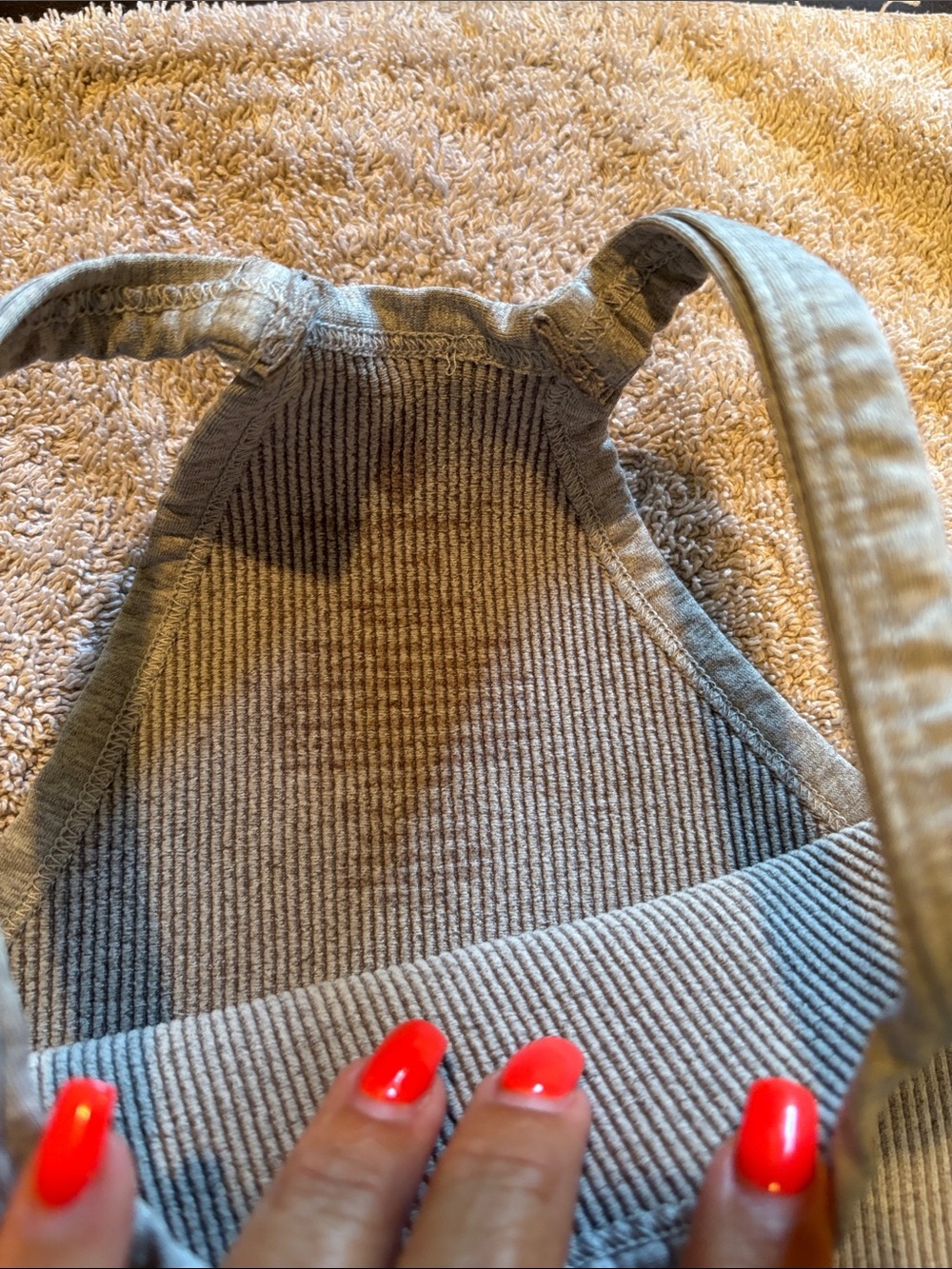 FP Movement Free People Size Small Heather Gray Ribbed Seamless Crop Tank  Top - Picture 4 of 4